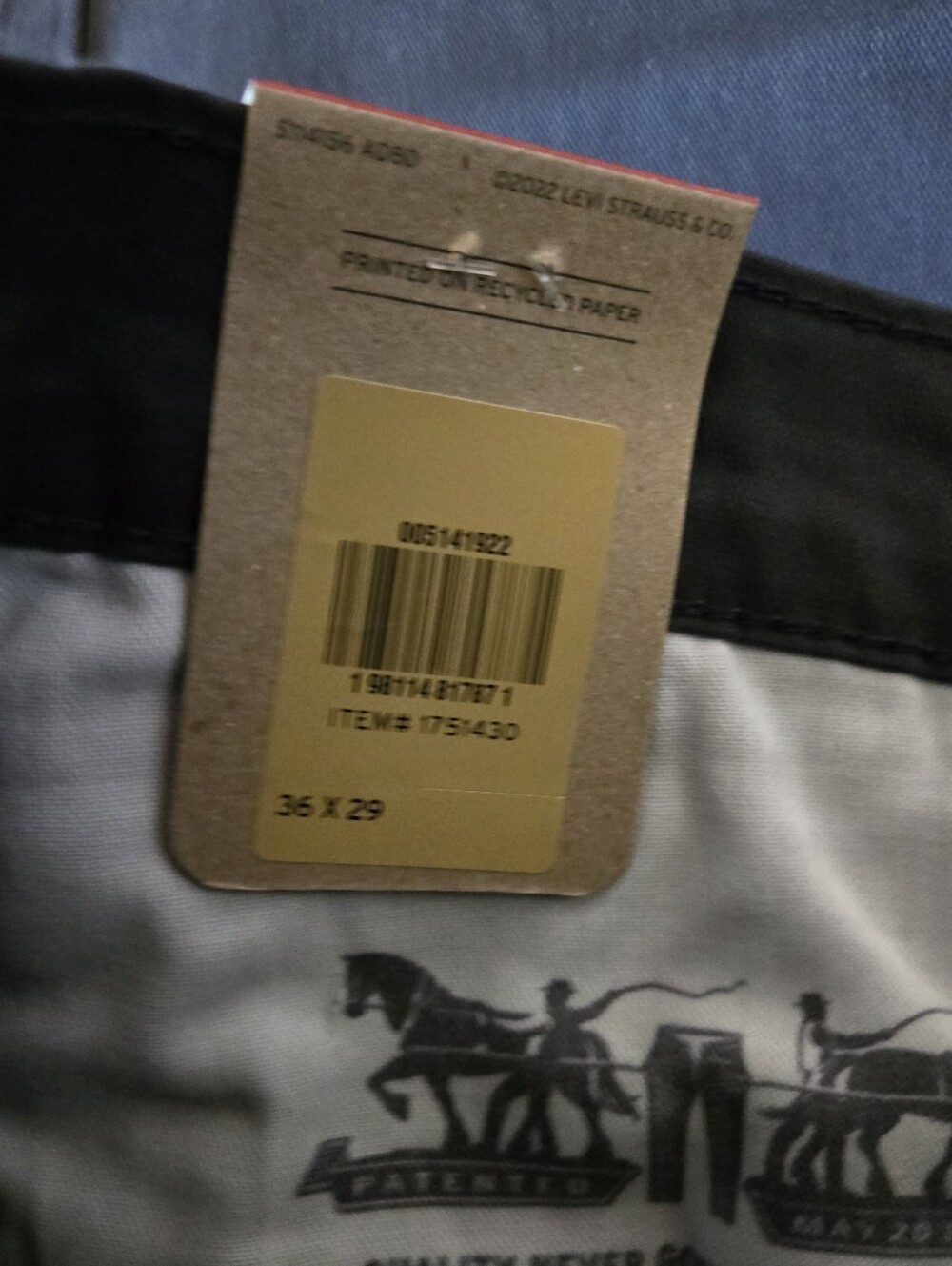 Levi's 514 Straight Fit Men Jeans 36x29 Dark Gray Stretch Pants 005141922 NWT - Picture 5 of 8